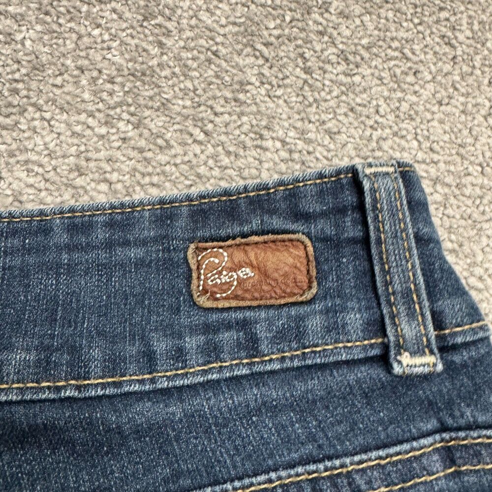Paige Hidden Hills H.H. Bootcut Denim Jeans Womens 26 Blue Dark Wash Mid Rise - Picture 3 of 16